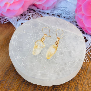 Heat-Treated Amethyst Gold Earrings
