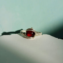 Load image into Gallery viewer, Red Garnet Ring ~ size 7.5