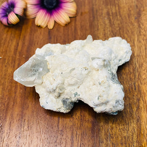 Raw Large Apophyllite Cluster in Calcite