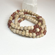 Load image into Gallery viewer, Strawberry Quartz + Tulsi Crystal Bracelet