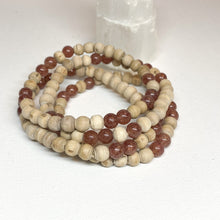 Load image into Gallery viewer, Strawberry Quartz + Tulsi Crystal Bracelet