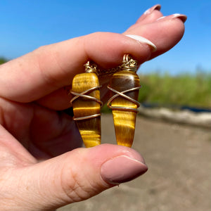 Tiger Eye Twin Pendants