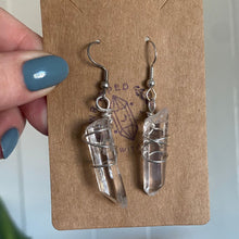 Load image into Gallery viewer, Raw Clear Quartz Earrings
