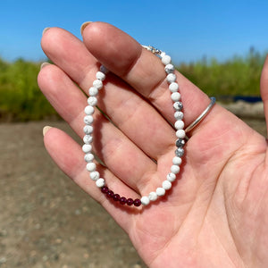 Howlite + Garnet Bracelet