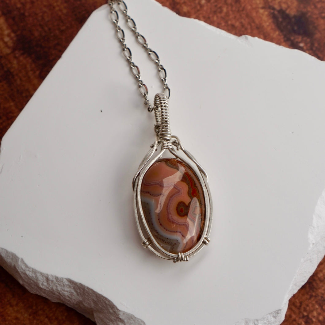 Flower Agate Pendant