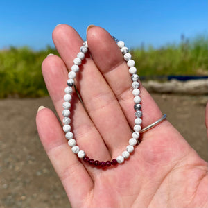 Howlite + Garnet Bracelet