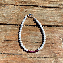 Load image into Gallery viewer, Howlite + Garnet Bracelet
