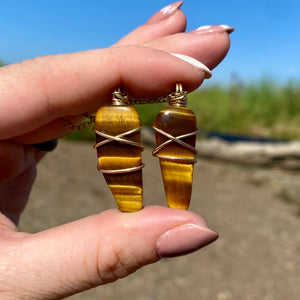 Tiger Eye Twin Pendants