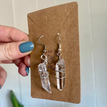 Load image into Gallery viewer, Raw Clear Quartz Earrings
