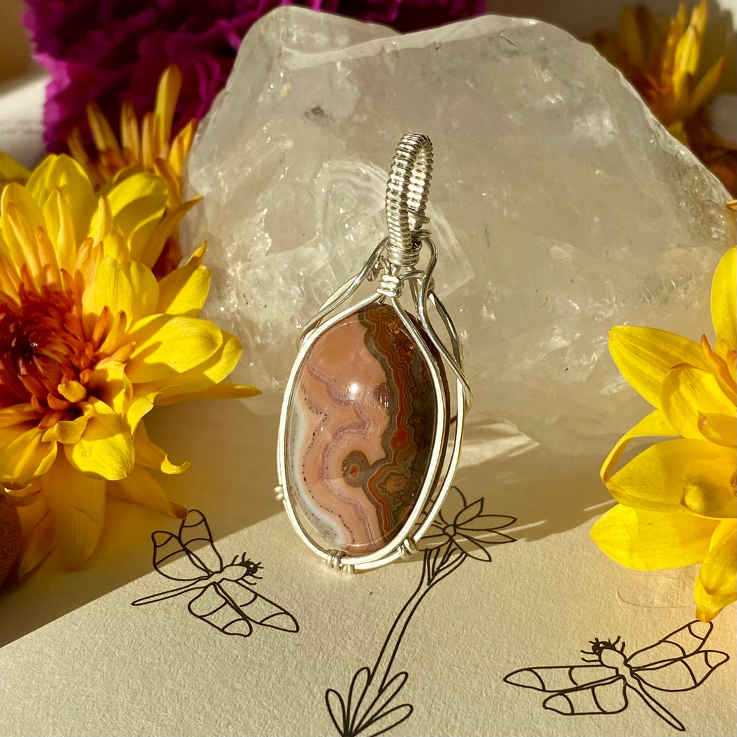 Flower Agate Pendant