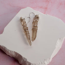 Load image into Gallery viewer, Smoky Lemurian Quartz Earrings
