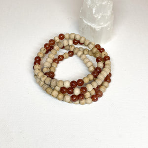 Strawberry Quartz + Tulsi Crystal Bracelet