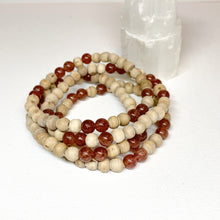 Load image into Gallery viewer, Strawberry Quartz + Tulsi Crystal Bracelet
